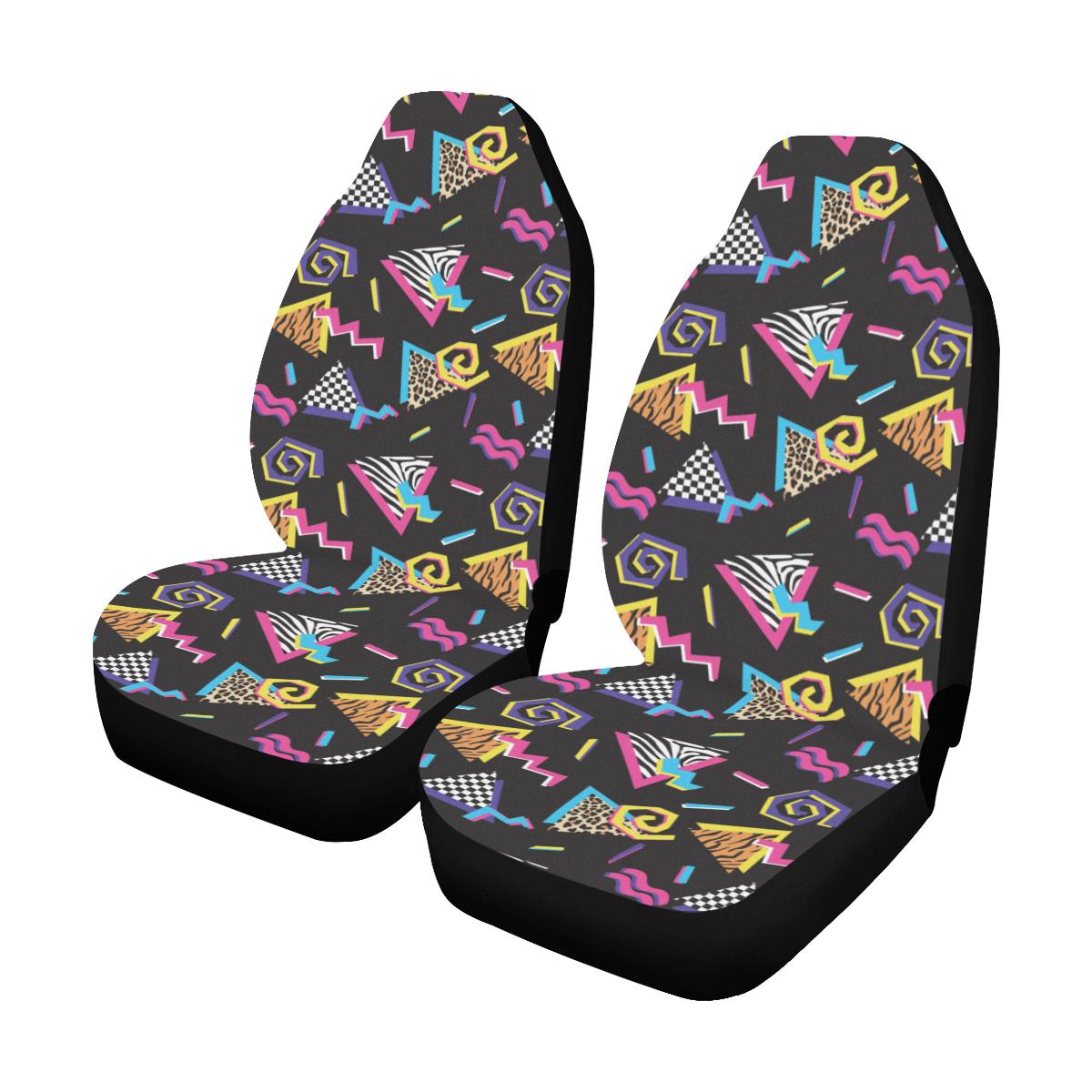 80s Pattern Print Design 3 Car Seat Covers (Set of 2)-JORJUNE.COM