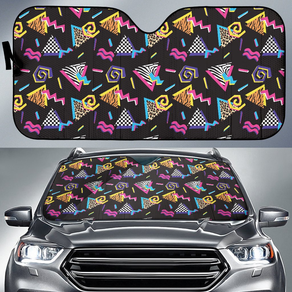 80s Pattern Print Design 3 Car Sun Shade-JORJUNE.COM