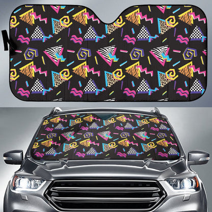 80s Pattern Print Design 3 Car Sun Shade-JORJUNE.COM