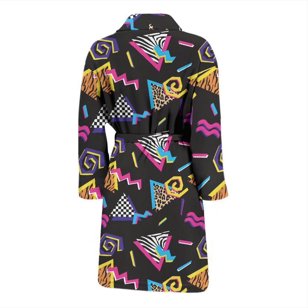 80s Pattern Print Design 3 Men Bathrobe-JORJUNE.COM