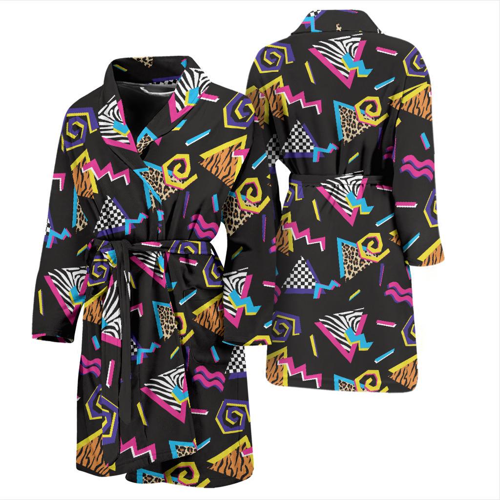 80s Pattern Print Design 3 Men Bathrobe-JORJUNE.COM