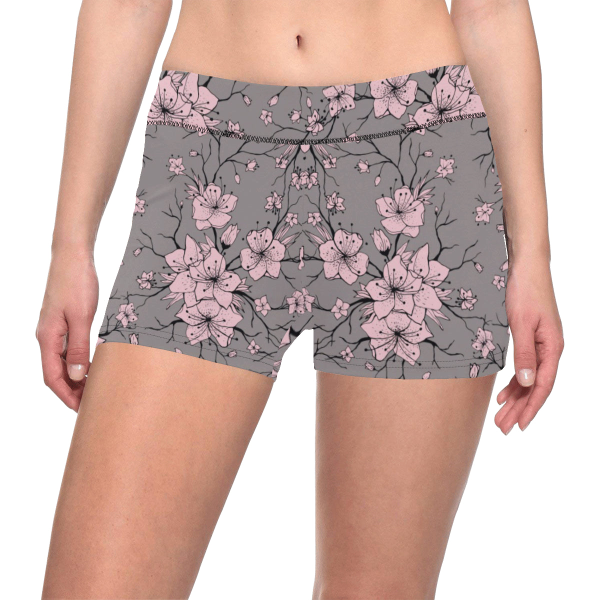 Cherry Blossom Pattern Print Design CB05 Yoga Shorts - JorJune