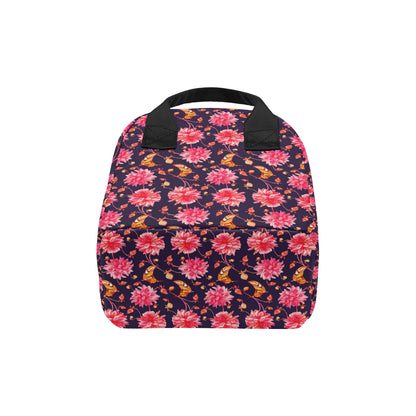 Dahlia Pattern Print Design DH03 Insulated Lunch Bag