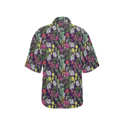 Cactus Pattern Print Design 08 Women's Hawaiian Shirt