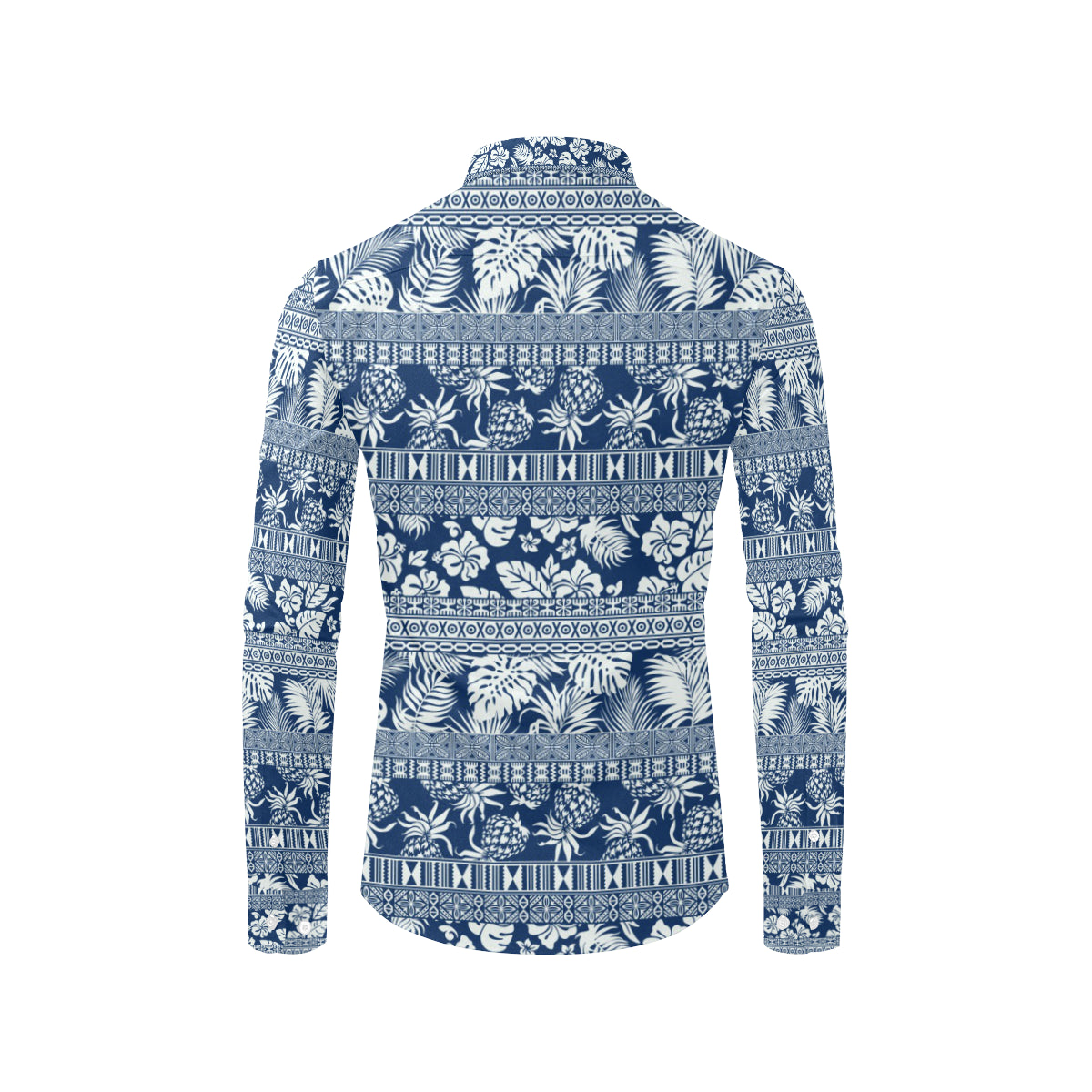 Hawaiian Themed Pattern Print Design H020 Men's Long Sleeve Shirt