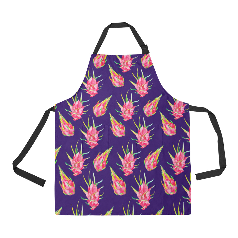 Dragonfruit Pattern Print Design DF02 Apron with Pocket