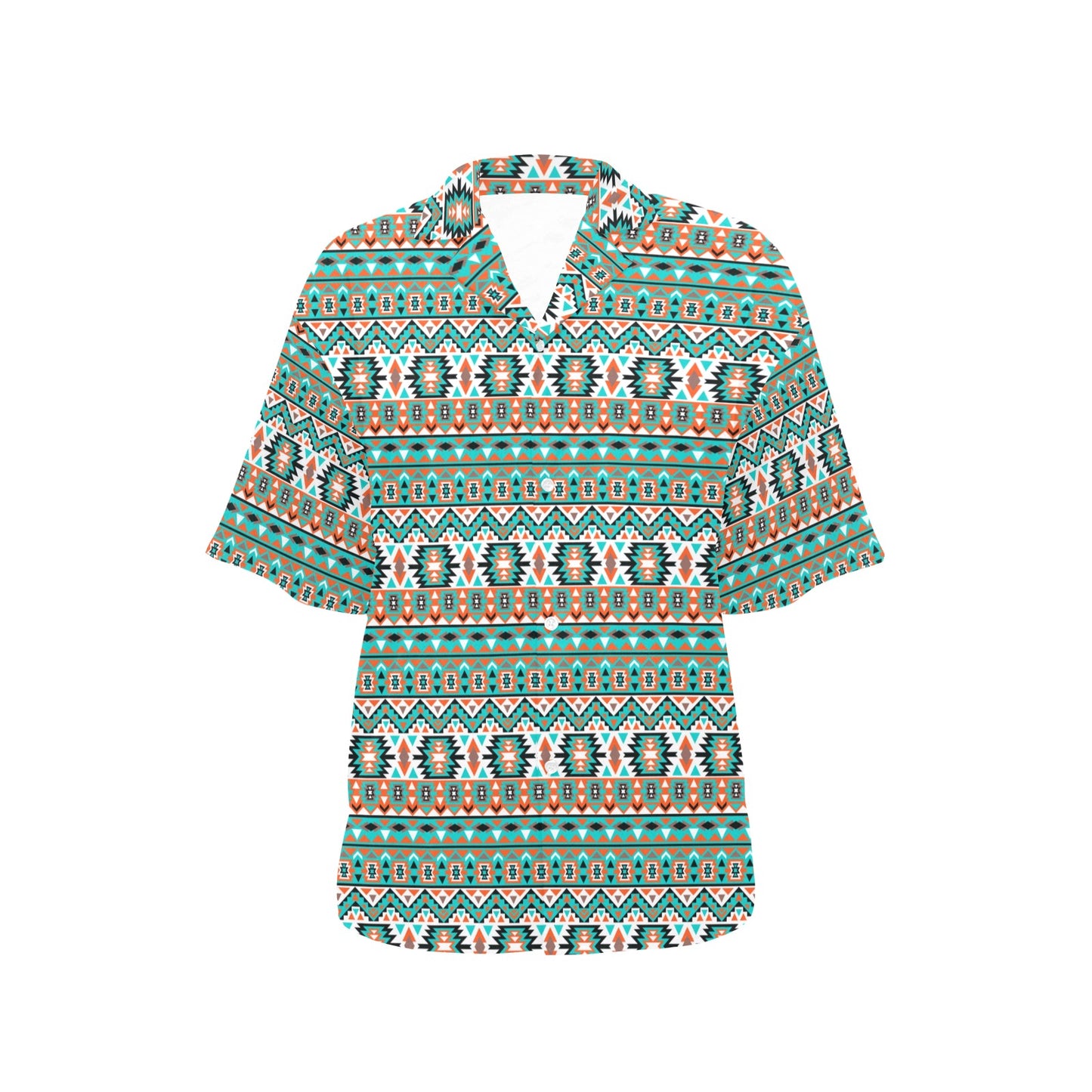Indian Navajo Ethnic Themed Design Print Women's Hawaiian Shirt