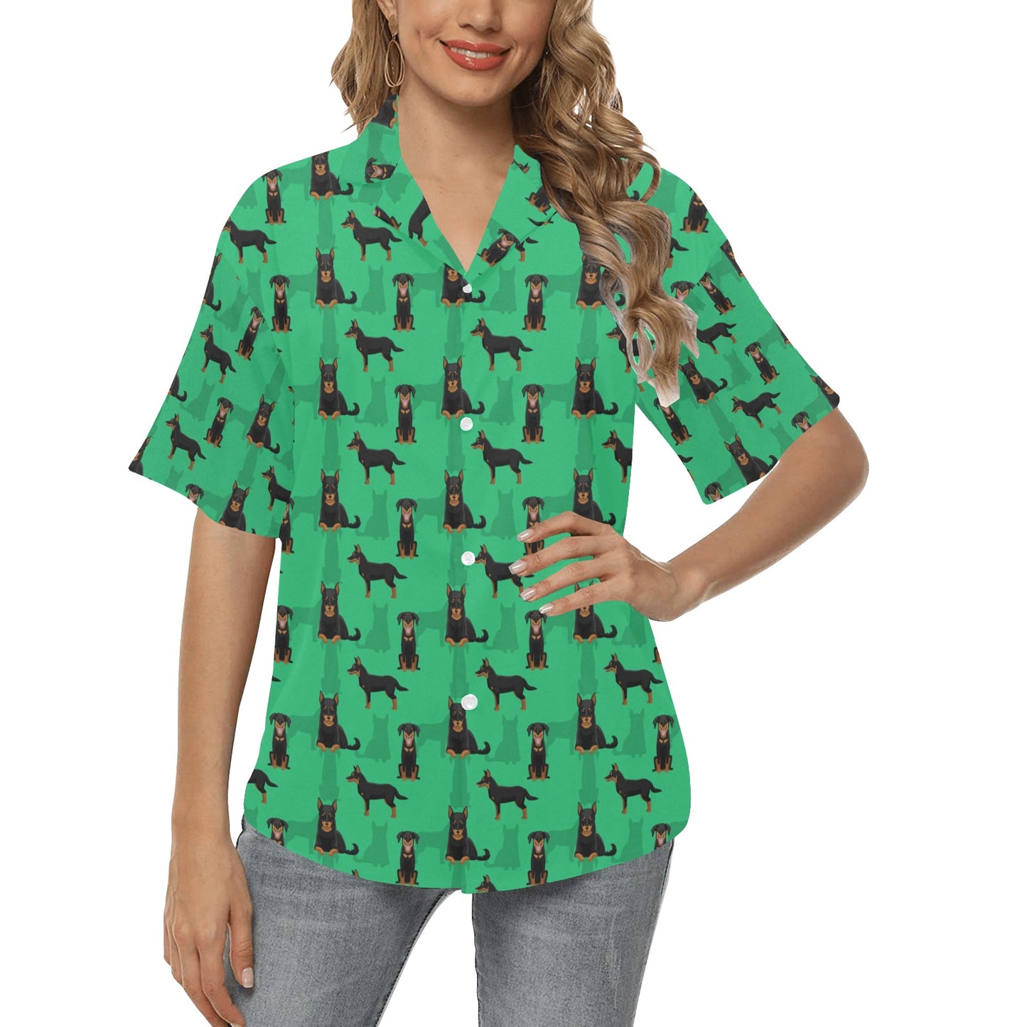 Beauceron Pattern Print Design 01 Women's Hawaiian Shirt