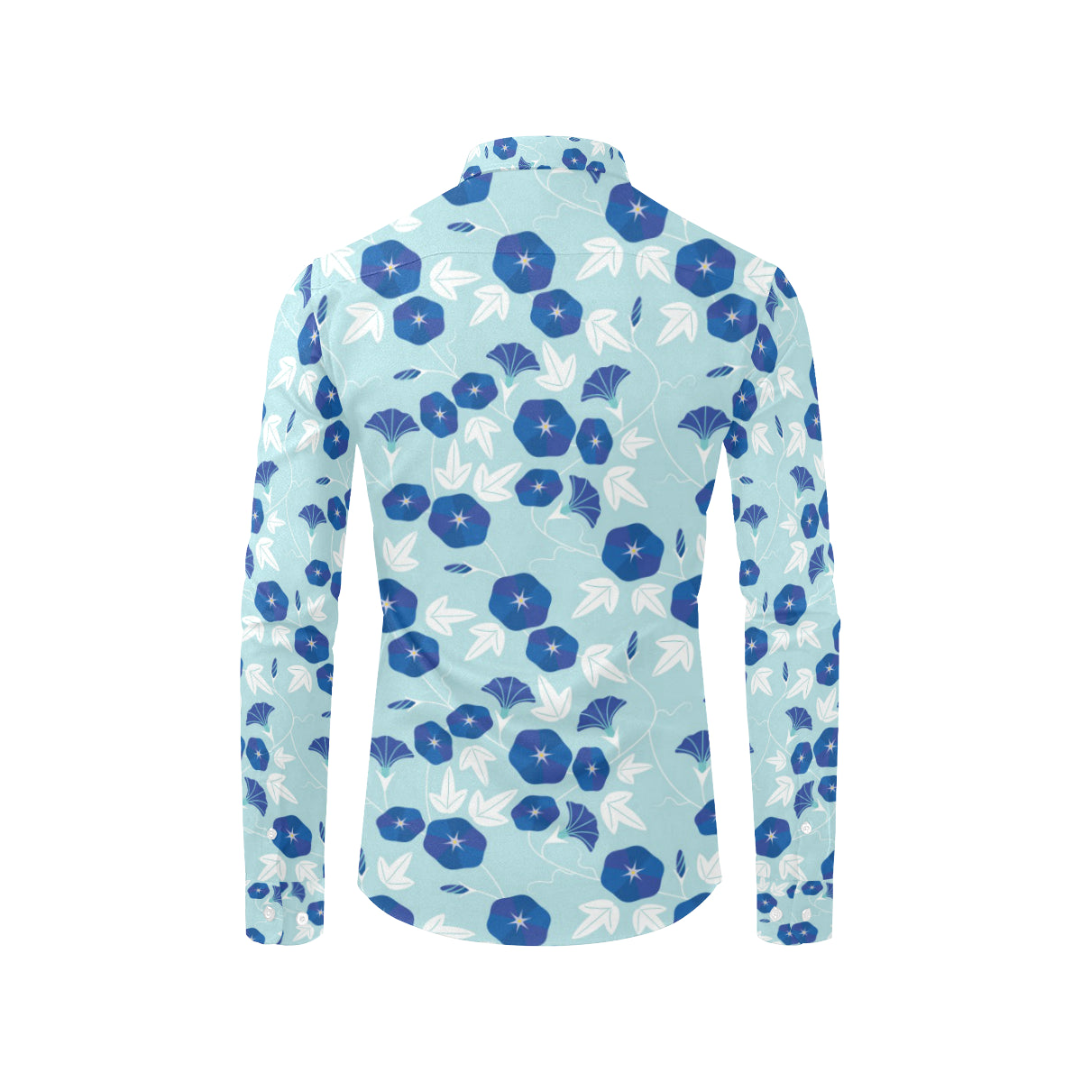 Morning Glory Pattern Print Design MG07 Men's Long Sleeve Shirt
