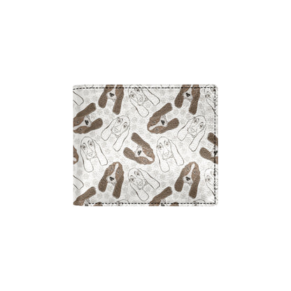 Basset Hound Pattern Print Design 01 Men's ID Card Wallet