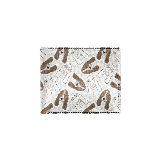 Basset Hound Pattern Print Design 01 Men's ID Card Wallet