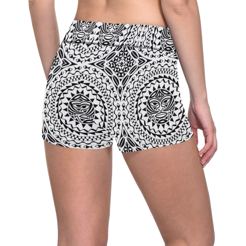 Polynesian Tribal Symbol Yoga Shorts