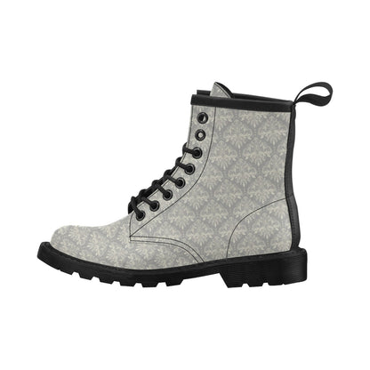 Damask Grey Elegant Print Pattern Women's Boots