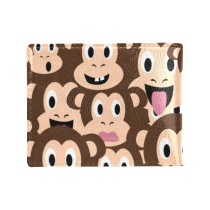 Emoji Monkey Print Pattern Men's ID Card Wallet