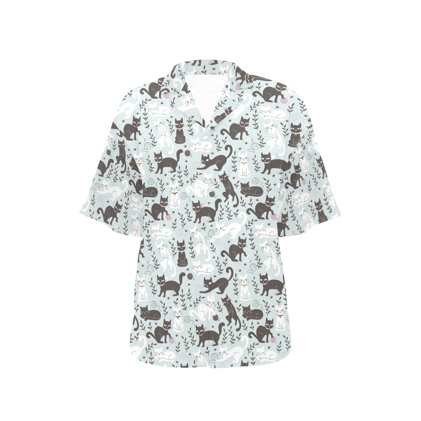 Cat Pattern Print Design 08 Women's Hawaiian Shirt