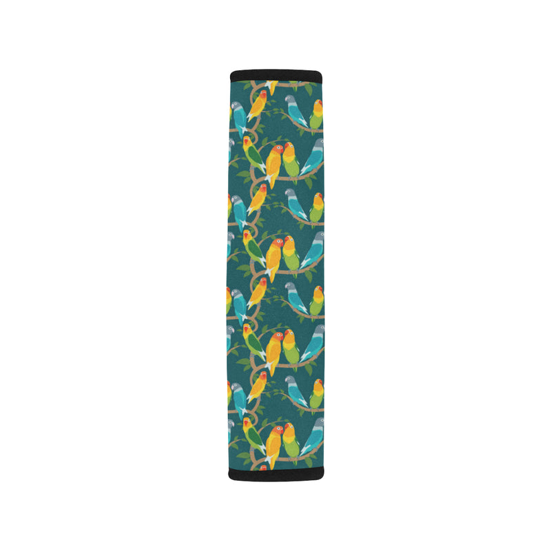 Lovebird Pattern Print Design 02 Car Seat Belt Cover