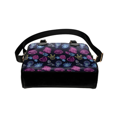 Lipstick Neon Pattern Print Design 02 Shoulder Handbag