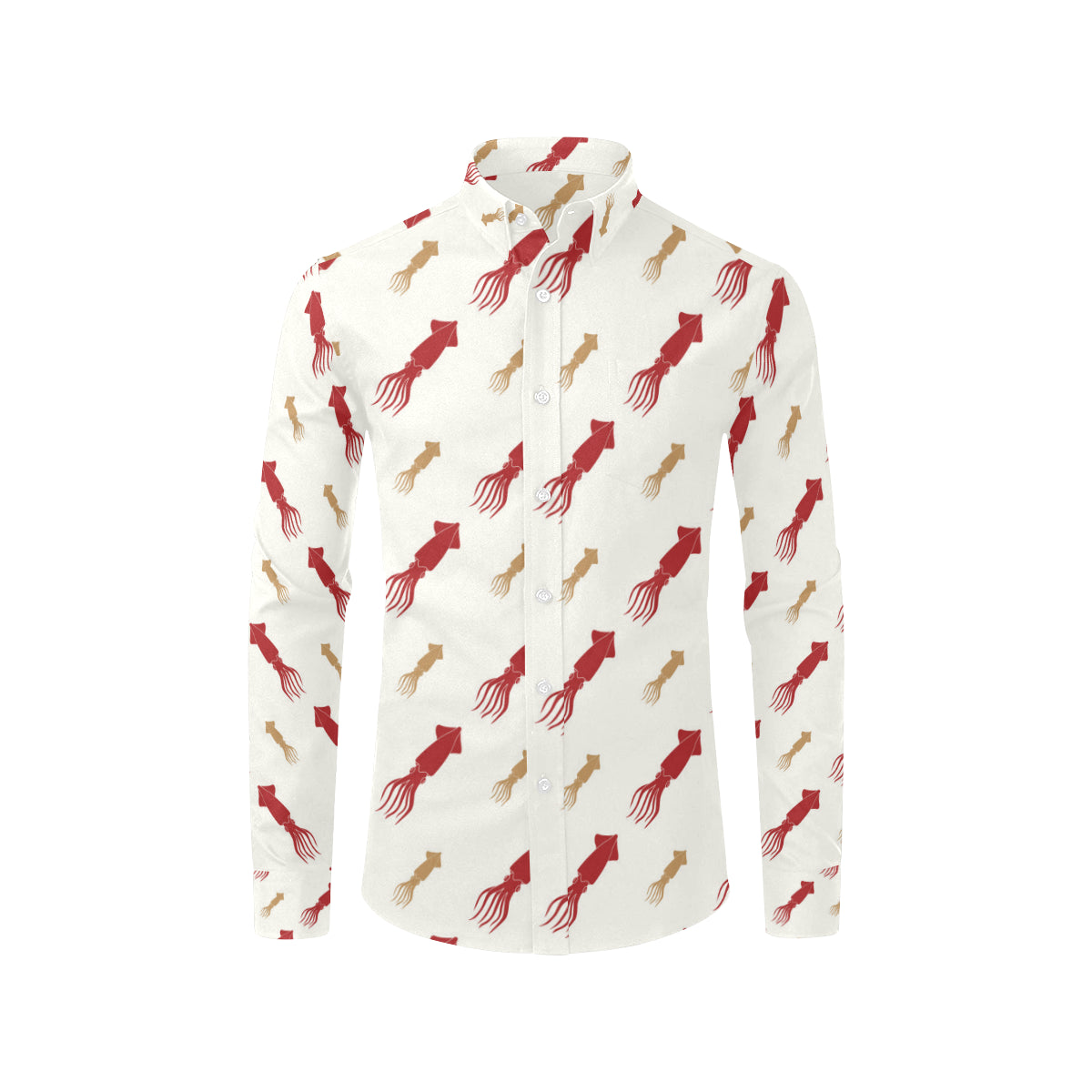 Giant Squid Pattern Print Design 01 Men's Long Sleeve Shirt