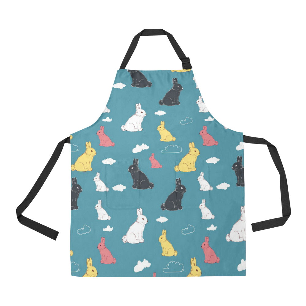 Rabbit Pattern Print Design RB014 Apron with Pocket