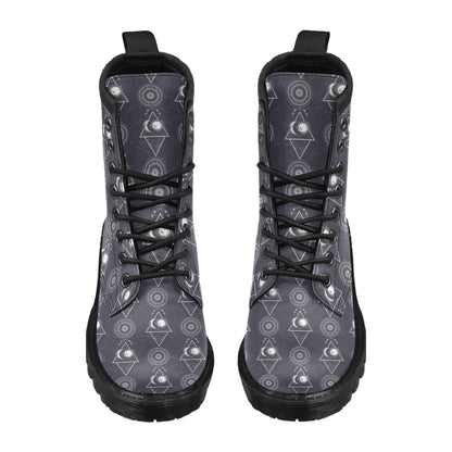 Sun Moon Print Design LKS309 Women's Boots