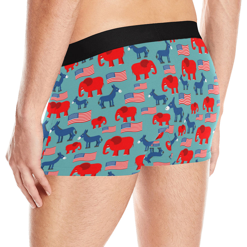 Donkey Red Elephant Pattern Print Design 03 Men's Boxer Briefs