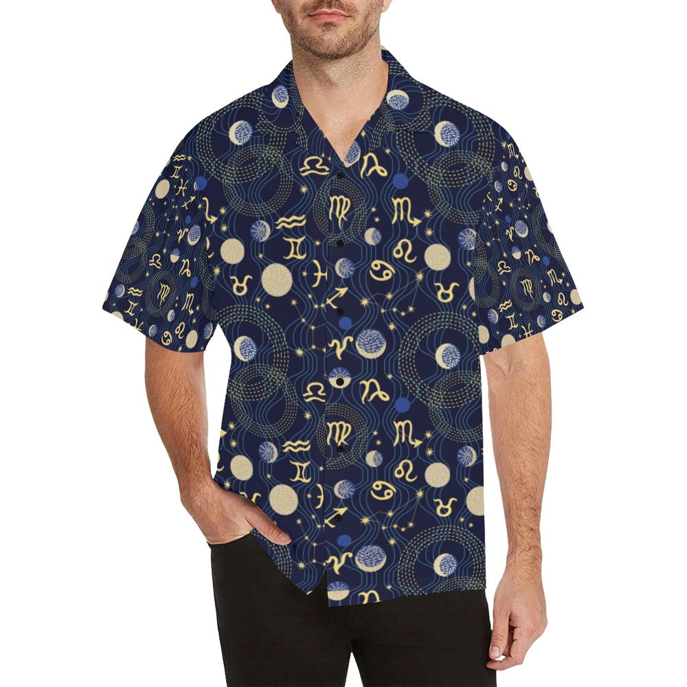 Zodiac Print Design LKS302 Men's Hawaiian Shirt