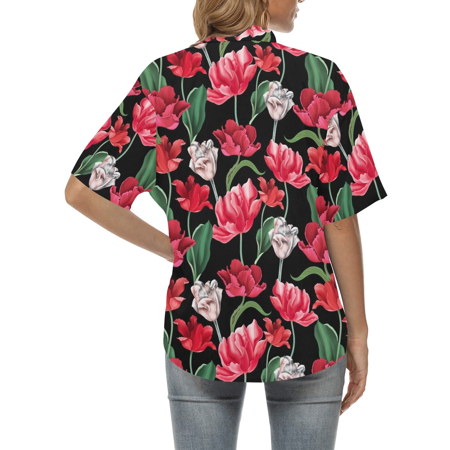Tulip Pattern Print Design TP08 Women's Hawaiian Shirt