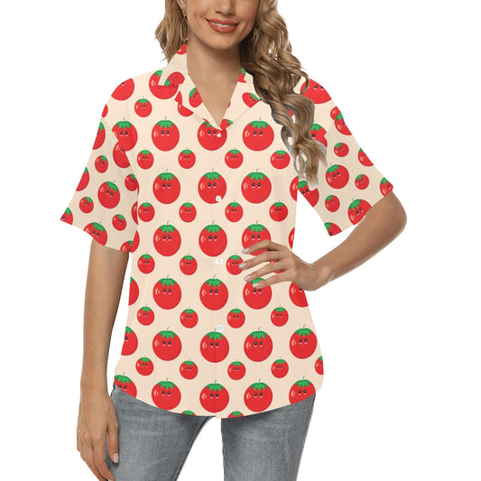 Tomato Print Design LKS308 Women's Hawaiian Shirt