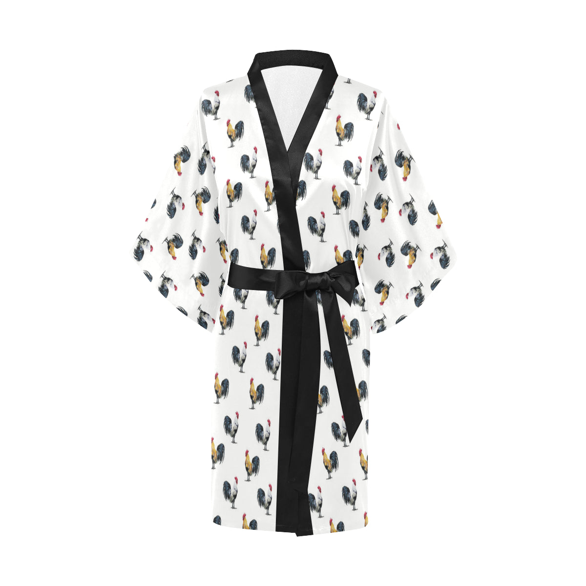 Chicken Pattern Print Design 02 Women's Short Kimono