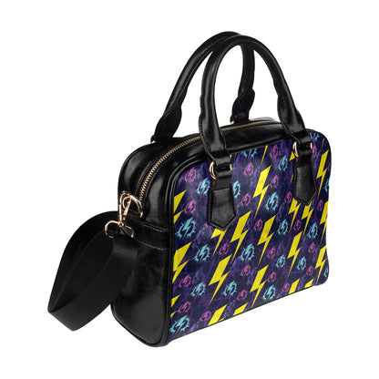 Lightning Thunder Pattern Print Design 01 Shoulder Handbag