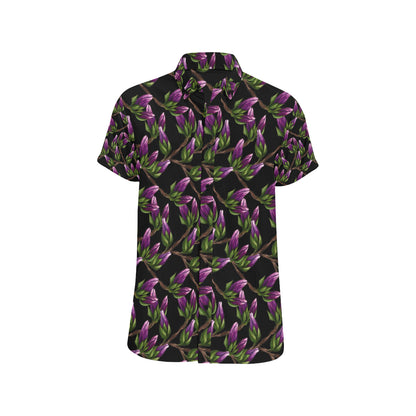 Magnolia Pattern Print Design MAG010 Men's Short Sleeve Button Up Shirt