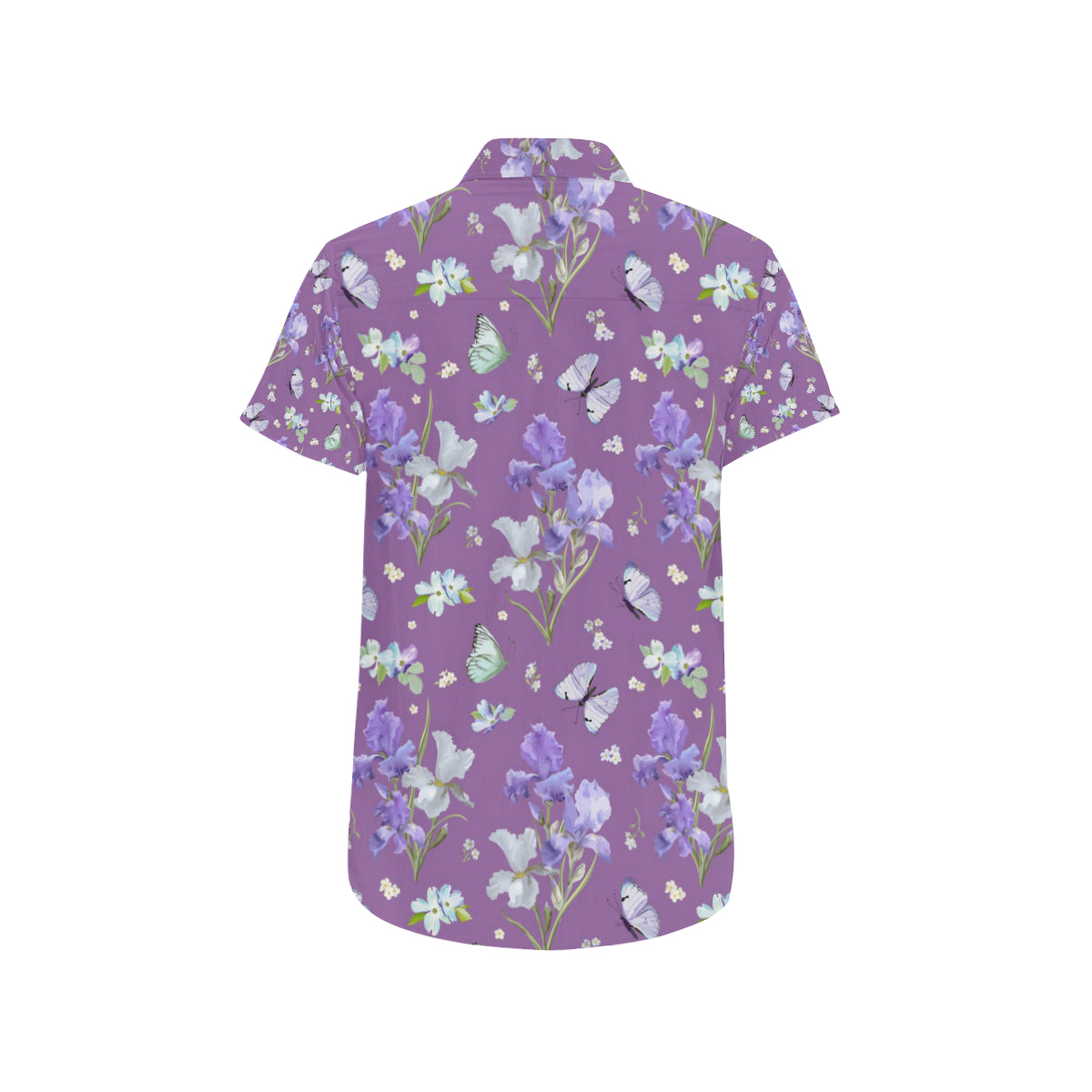 Iris Pattern Print Design IR09 Men's Short Sleeve Button Up Shirt