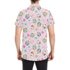 Cupcake Pattern Print Design CP03 Men's Short Sleeve Button Up Shirt