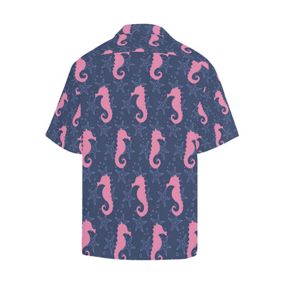 SeaHorse Pink Pattern Print Design 02 Men's Hawaiian Shirt