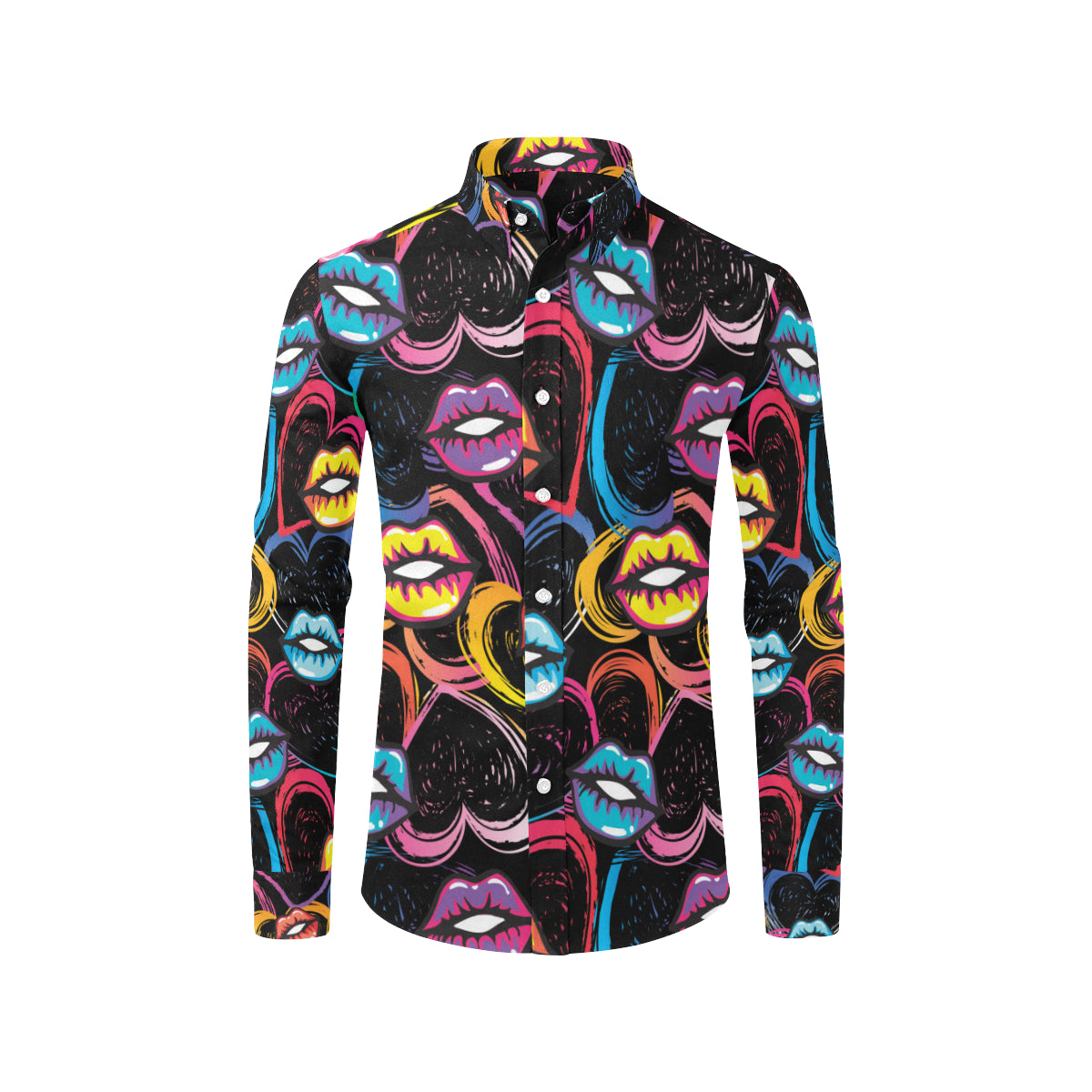 Pop Art Lip Pattern Print Design A03 Men's Long Sleeve Shirt
