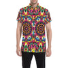 Kaleidoscope Pattern Print Design 02 Men's Short Sleeve Button Up Shirt