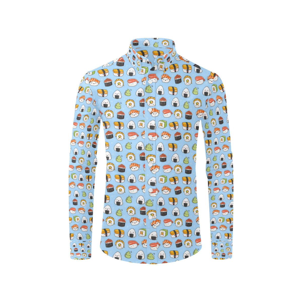Sushi Cartoon Design Men's Long Sleeve Shirt