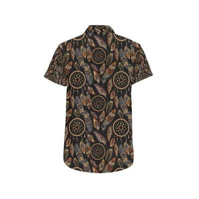 Dream catcher embroidered style Men's Short Sleeve Button Up Shirt