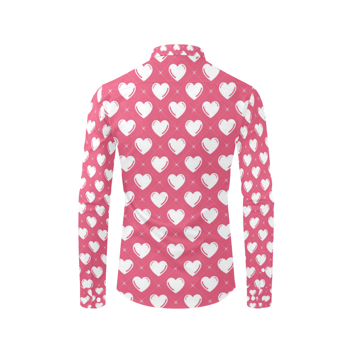 Heart Pattern Print Design HE07 Men's Long Sleeve Shirt
