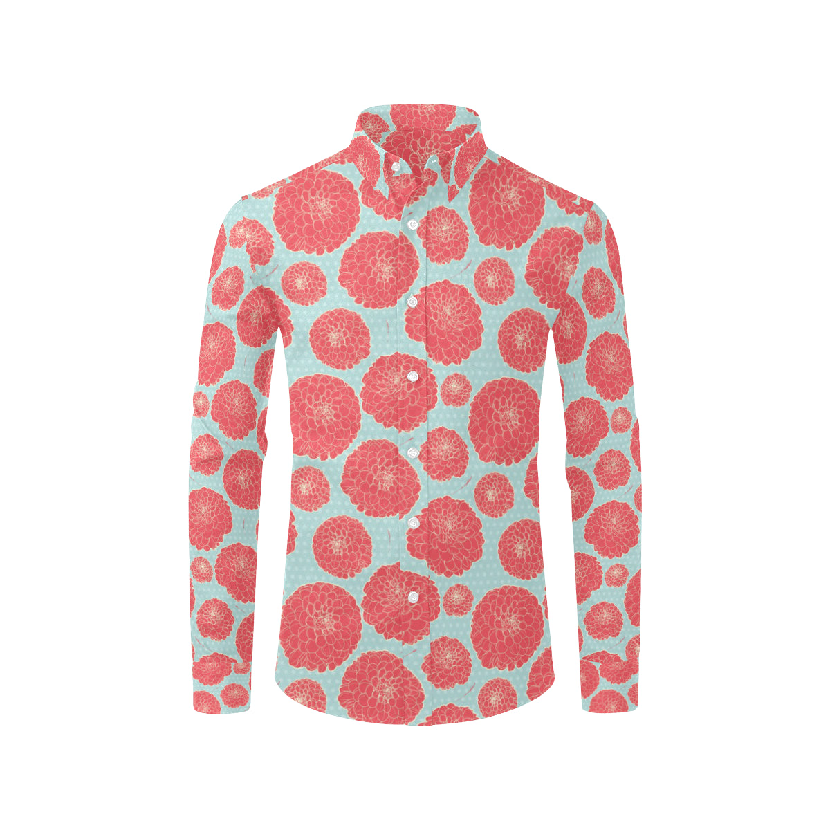 Marigold Pattern Print Design MR03 Men's Long Sleeve Shirt