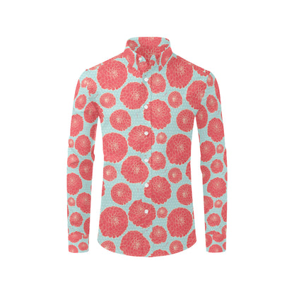 Marigold Pattern Print Design MR03 Men's Long Sleeve Shirt