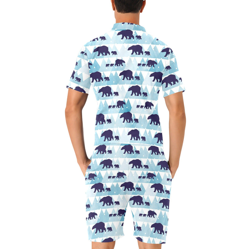 Bear Pattern Print Design BE01 Men's Romper