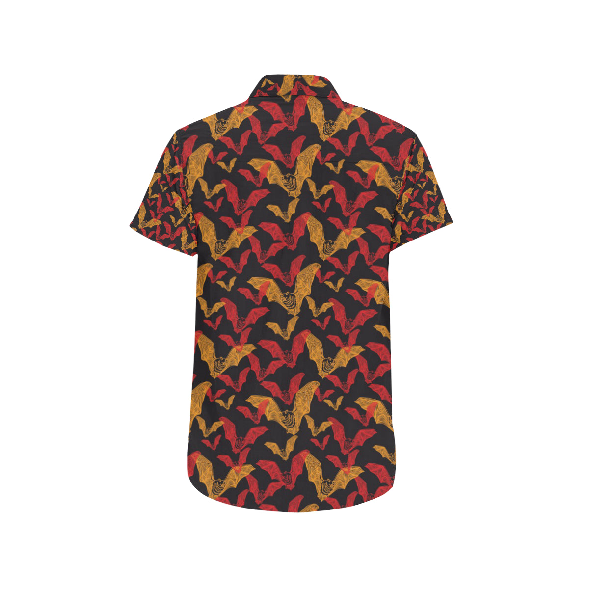 Bat Pattern Print Design 01 Men's Short Sleeve Button Up Shirt