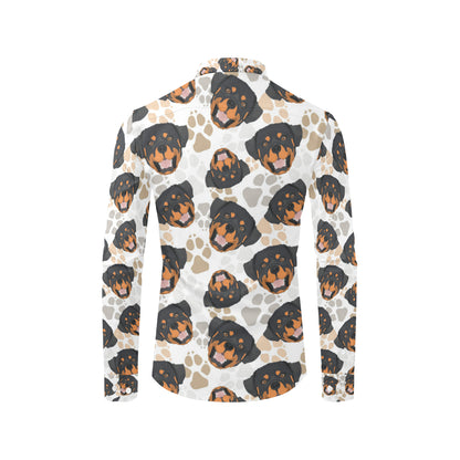 Rottweiler Pattern Print Design A03 Men's Long Sleeve Shirt
