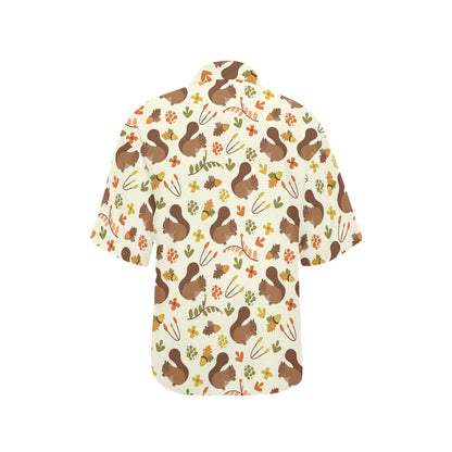 Squirrel Print Design LKS3010 Women's Hawaiian Shirt