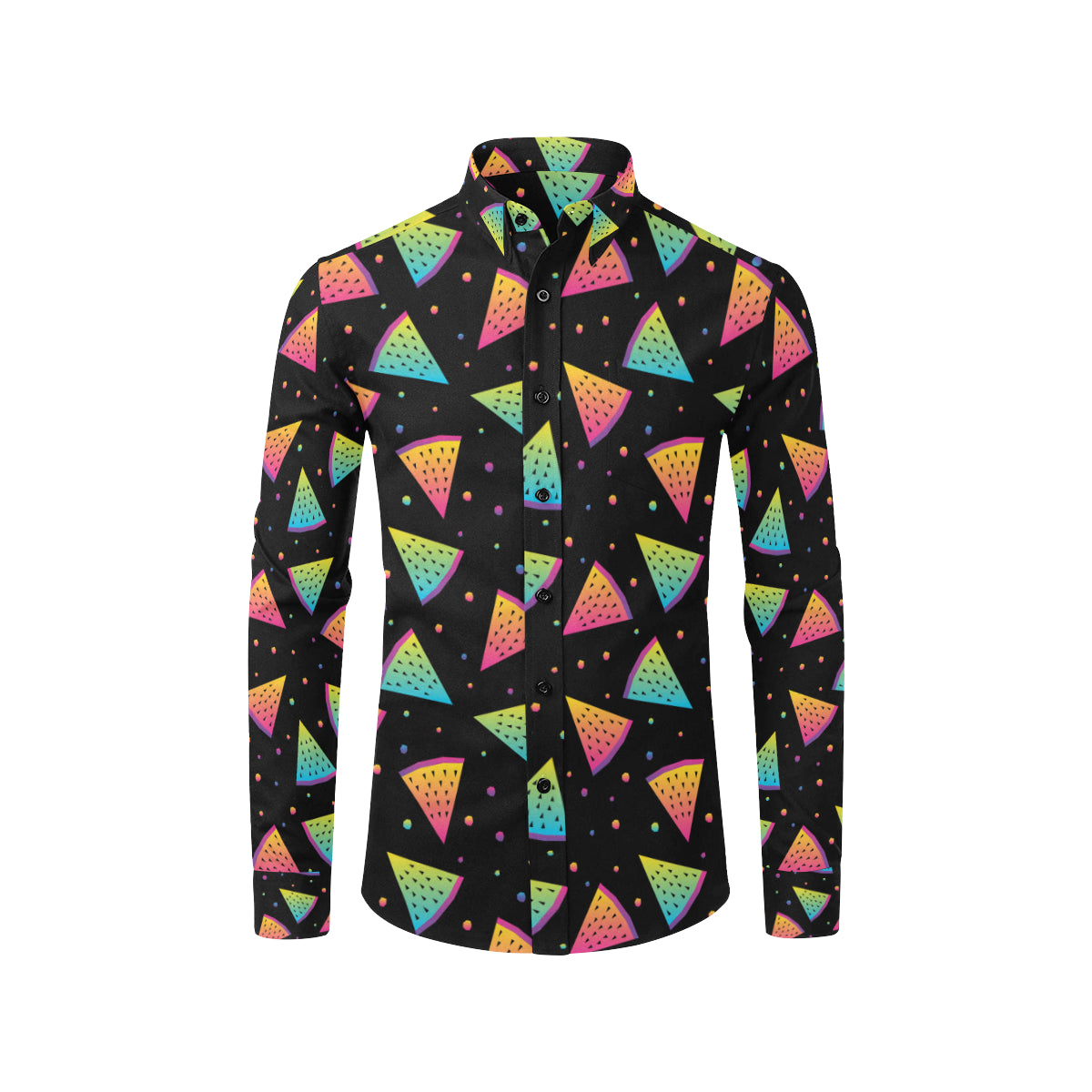 Rainbow Watermelon Pattern Print Design A04 Men's Long Sleeve Shirt