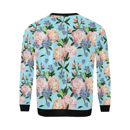 Peony Pattern Print Design PE02 Men Long Sleeve Sweatshirt