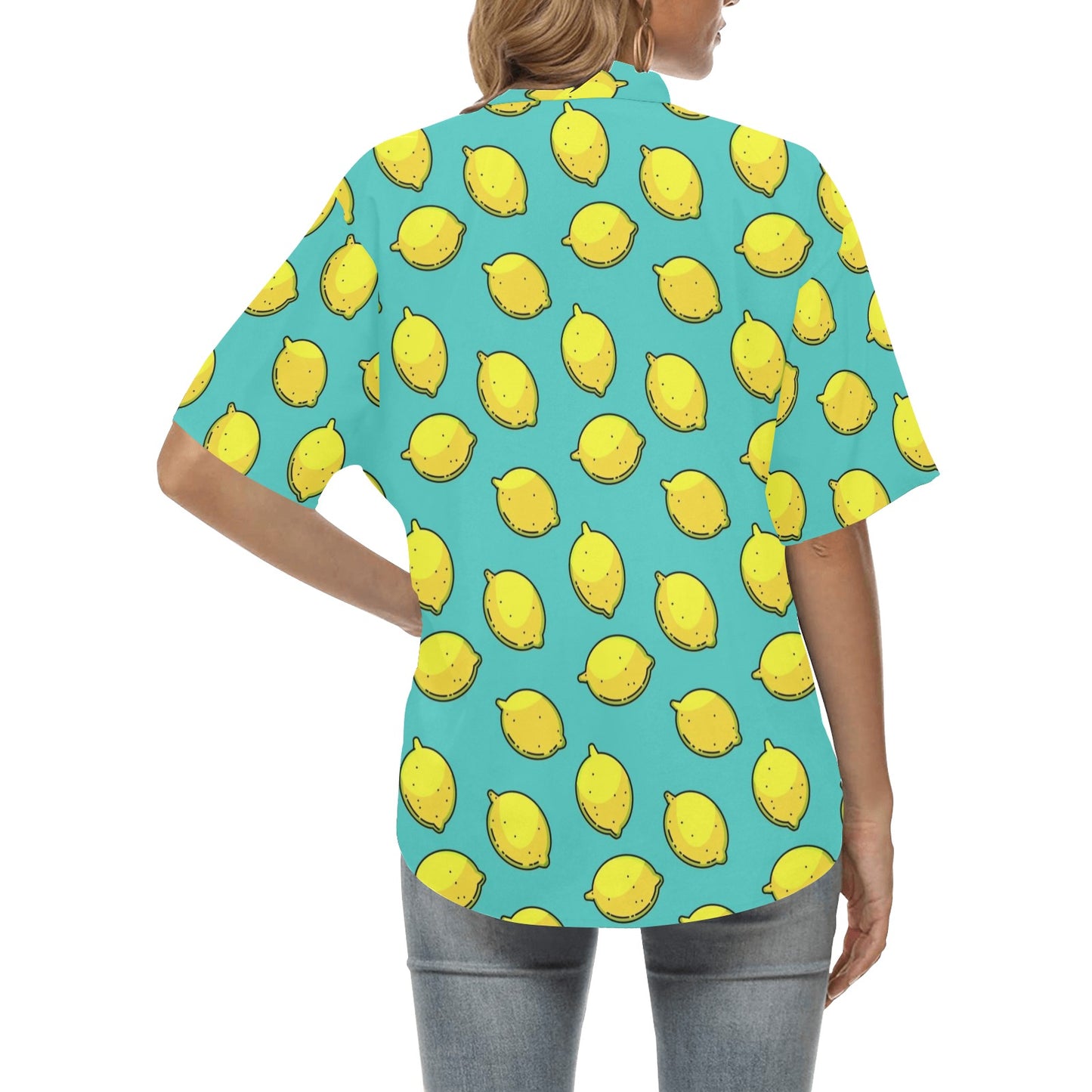 Lemon Pattern Print Design LM04 Women's Hawaiian Shirt