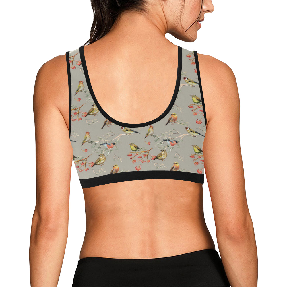 Birds Pattern Print Design 03 Sports Bra