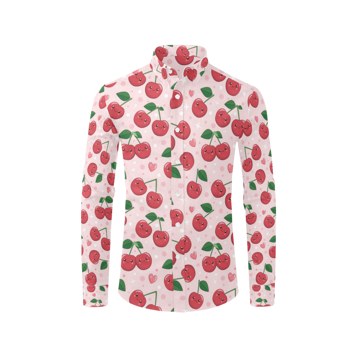 Cherry Pattern Print Design CH02 Men's Long Sleeve Shirt